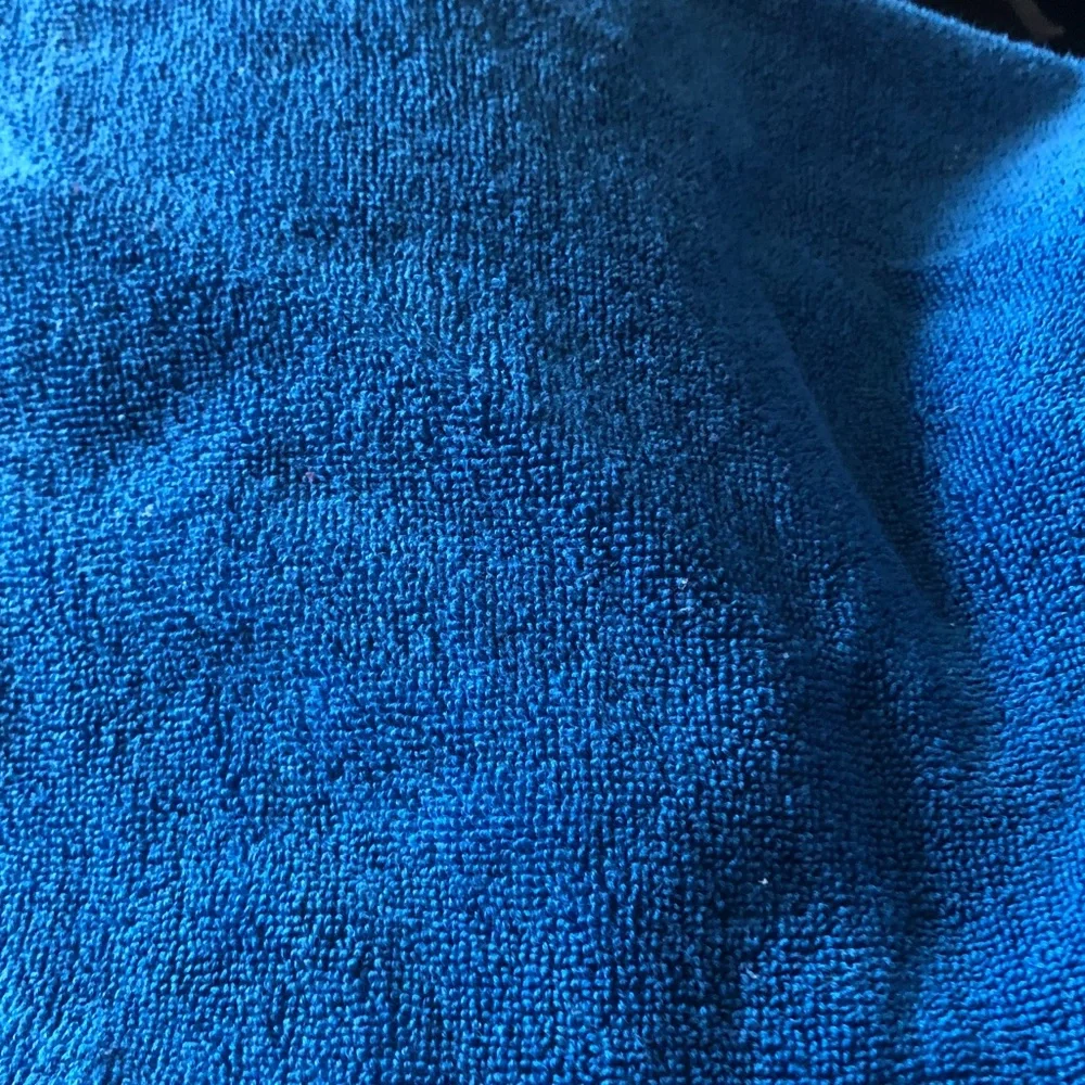Blue Toweling with Red Car Patch